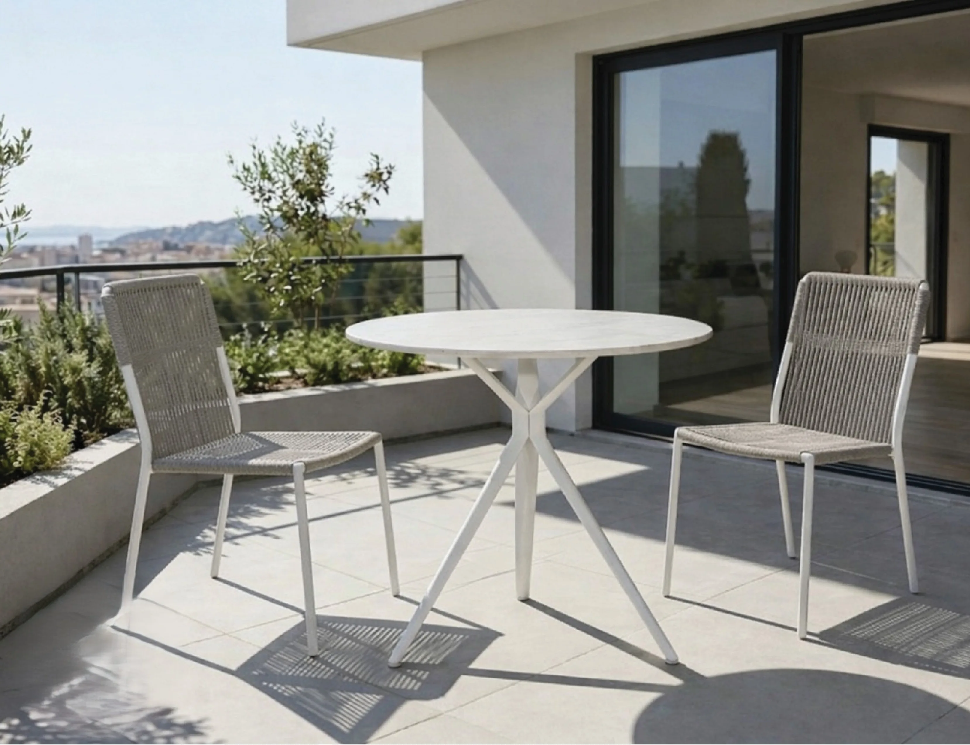 Bari White Round Dining Table